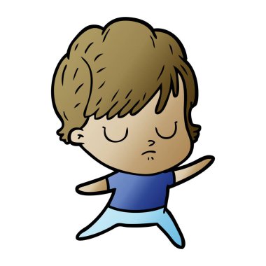 Çizgi filmdeki kadının vektör çizimi