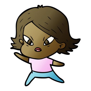 vektör çizim karikatür kadın vurguladı