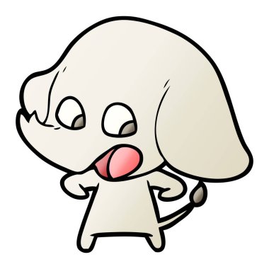 vektör çizim sevimli çizgi fil