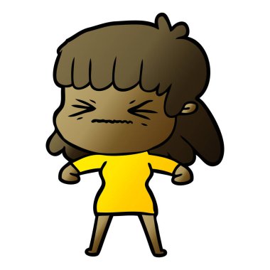 vektör çizim karikatür kızgın kız