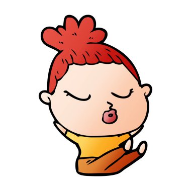 vektör çizim karikatür sakin kadın