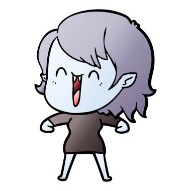 sevimli çizgi mutlu vampir kız