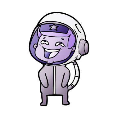 vektör çizim karikatür gülen astronot