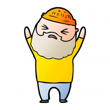 Sakallı çizgi film adamı.