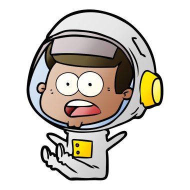 Çizgi film astronotunun vektör çizimi