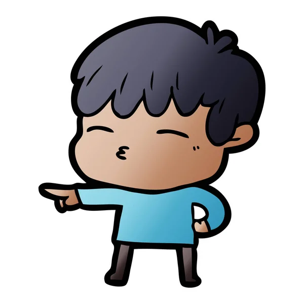 Vector Ilustración Dibujos Animados Niño Curioso — Vector de stock