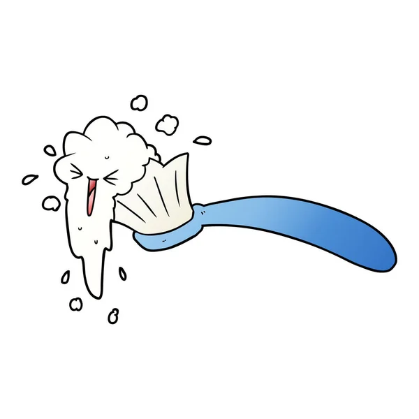 Cartoon Toothbrush Toothpaste — Stock Vector