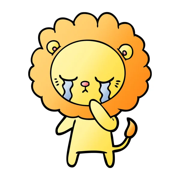 Vector Illustration Crying Cartoon Lion — Stock Vector