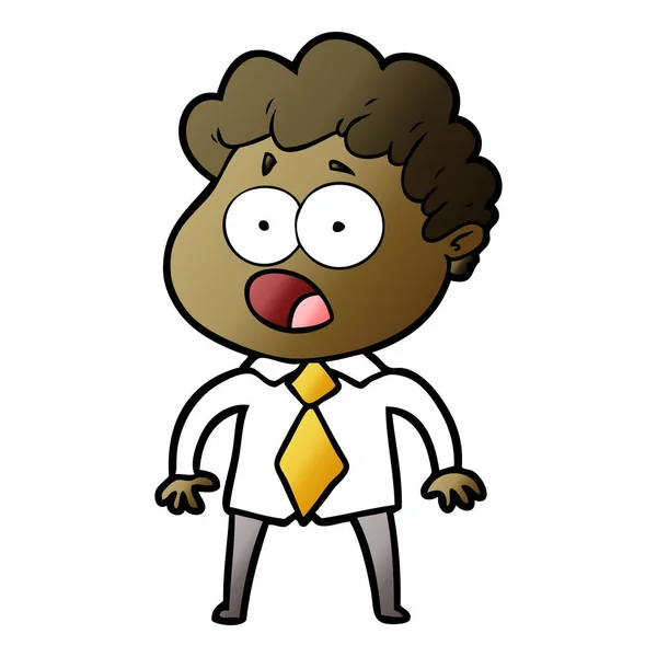 Cartoon Man Happend Verrassing — Stockvector