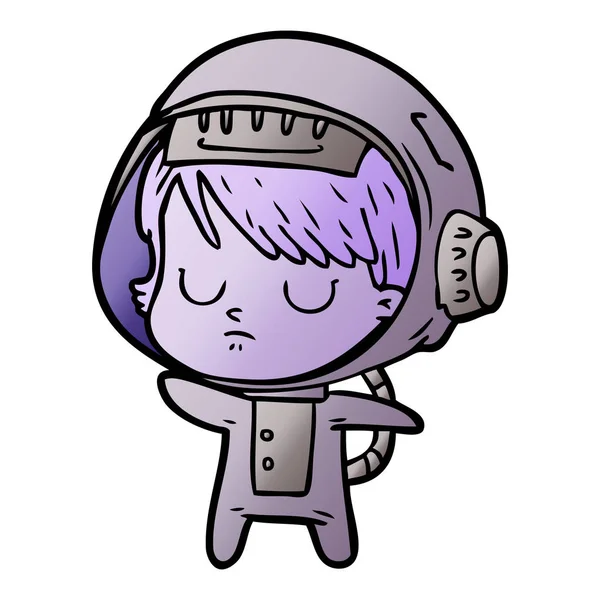 Vectorillustratie Van Cartoon Astronaut Vrouw — Stockvector