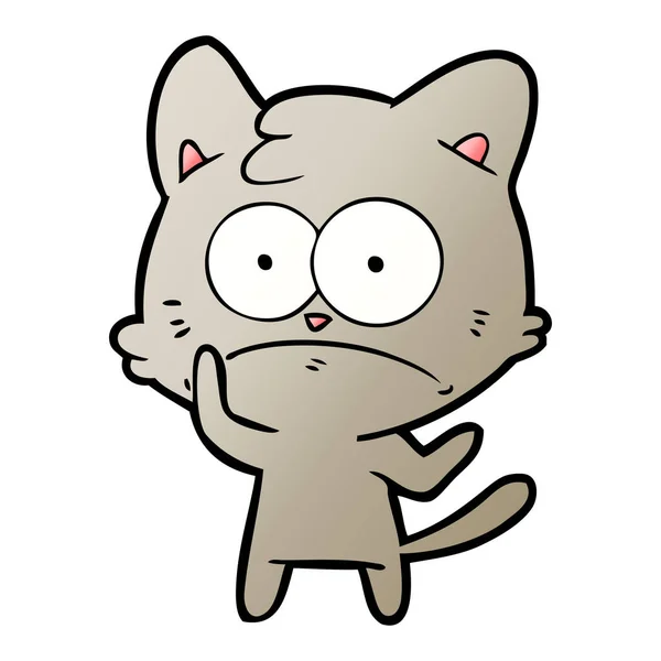 Vector Ilustración Dibujos Animados Gato Nervioso — Archivo Imágenes Vectoriales