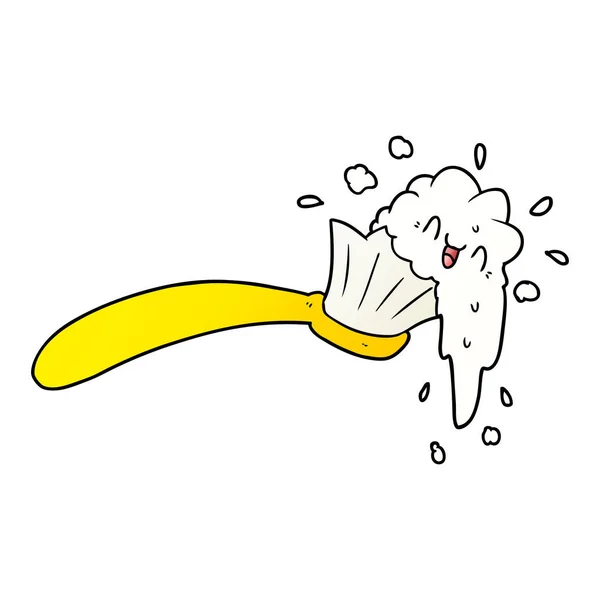 Kreslený Kartáček Zubní Pasta — Stockový vektor