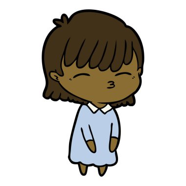 Çizgi filmdeki kadının vektör çizimi