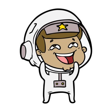 vektör çizim karikatür gülen astronot