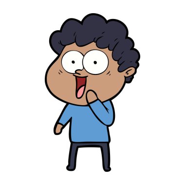 vektör çizim karikatür mutlu adam