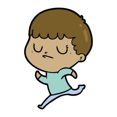 vektör çizim karikatür huysuz çocuk