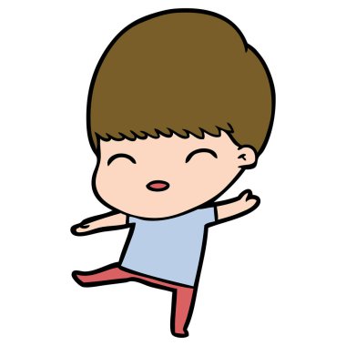 mutlu çizgi film çocuk vektör çizim