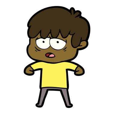 vektör çizim karikatür evlat yorgun