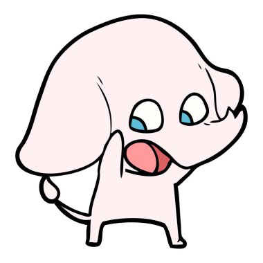 vektör çizim sevimli çizgi fil