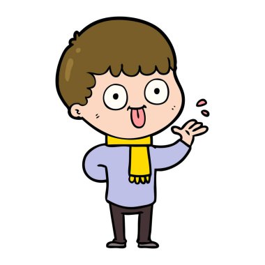 vektör çizim karikatür adam bakıyor