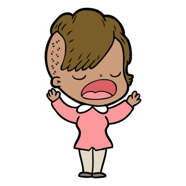 konuşuyor karikatür serin hippi kız