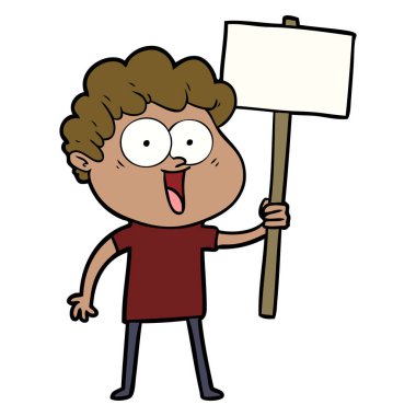 vektör çizim karikatür mutlu adam