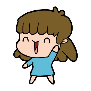 Çizgi filmdeki kadının vektör çizimi