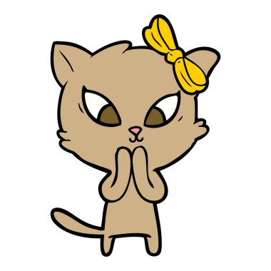 Çizgi film kedisinin vektör çizimi