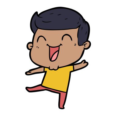 vektör çizim karikatür man gülüyor