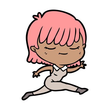 Çizgi filmdeki kadının vektör çizimi