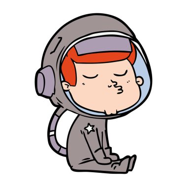 vektör çizim karikatür emin astronot