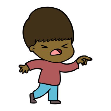 vektör çizim karikatür adam vurguladı