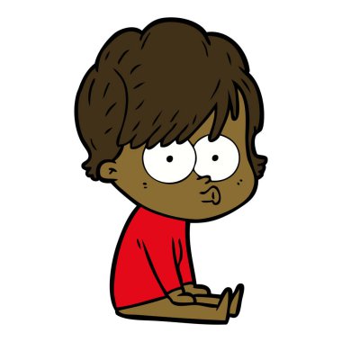 Çizgi filmdeki kadının vektör çizimi