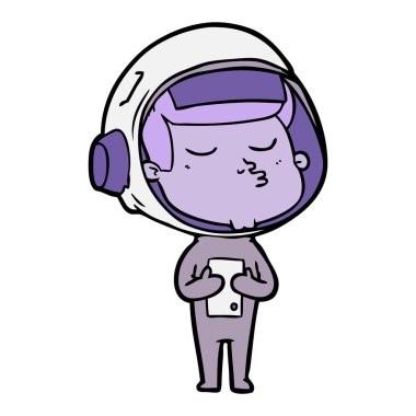 vektör çizim karikatür emin astronot