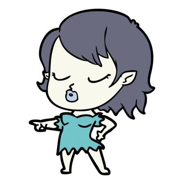 sevimli çizgi vampir kız