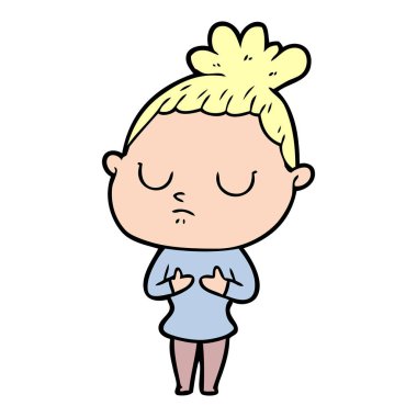 vektör çizim karikatür sakin kadın