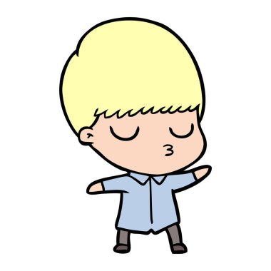 vektör çizim karikatür sakin çocuk