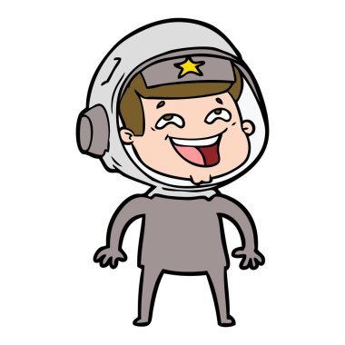 vektör çizim karikatür gülen astronot