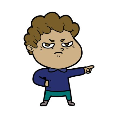 kızgın çizgi film karakteri vektör çizim 