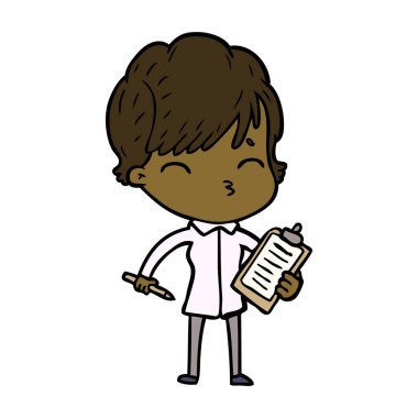 vektör çizim karikatür kadın düşünme