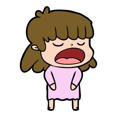 yüksek sesle konuşuyor karikatür kadın