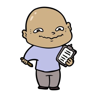 vektör çizim karikatür gergin adam