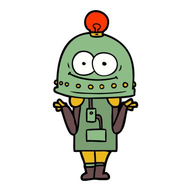 ampul ile mutlu karton robot