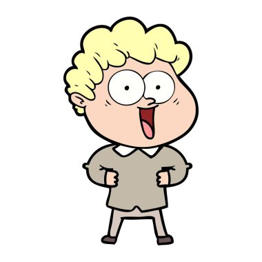 vektör çizim karikatür mutlu adam