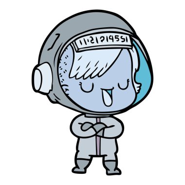 vektör çizim karikatür astronot kadın