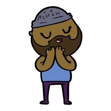 Sakallı çizgi film adamı.