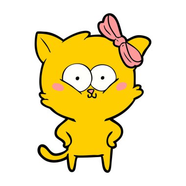 Çizgi film kedisinin vektör çizimi