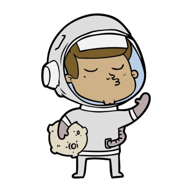 vektör çizim karikatür emin astronot