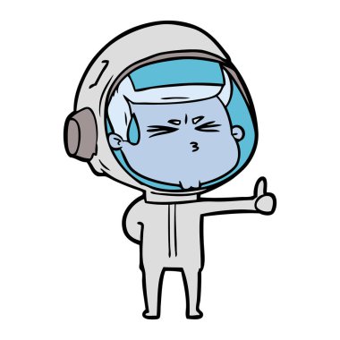 vektör çizim karikatür astronot vurguladı