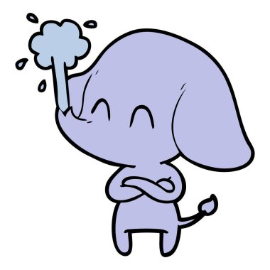 vektör çizim sevimli çizgi fil